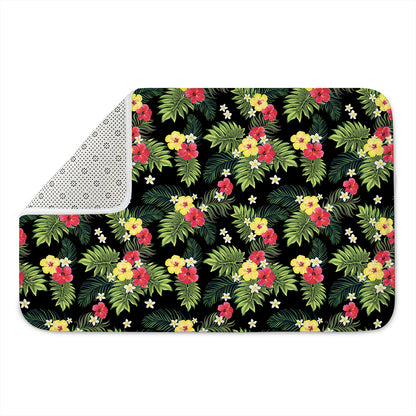 Tropical Hibiscus Aloha Pattern Print Indoor Door Mat