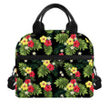 Tropical Hibiscus Aloha Pattern Print Insulated Lunch Bag