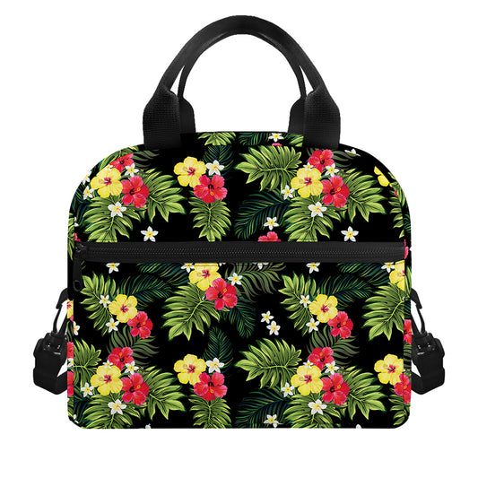 Tropical Hibiscus Aloha Pattern Print Insulated Lunch Bag