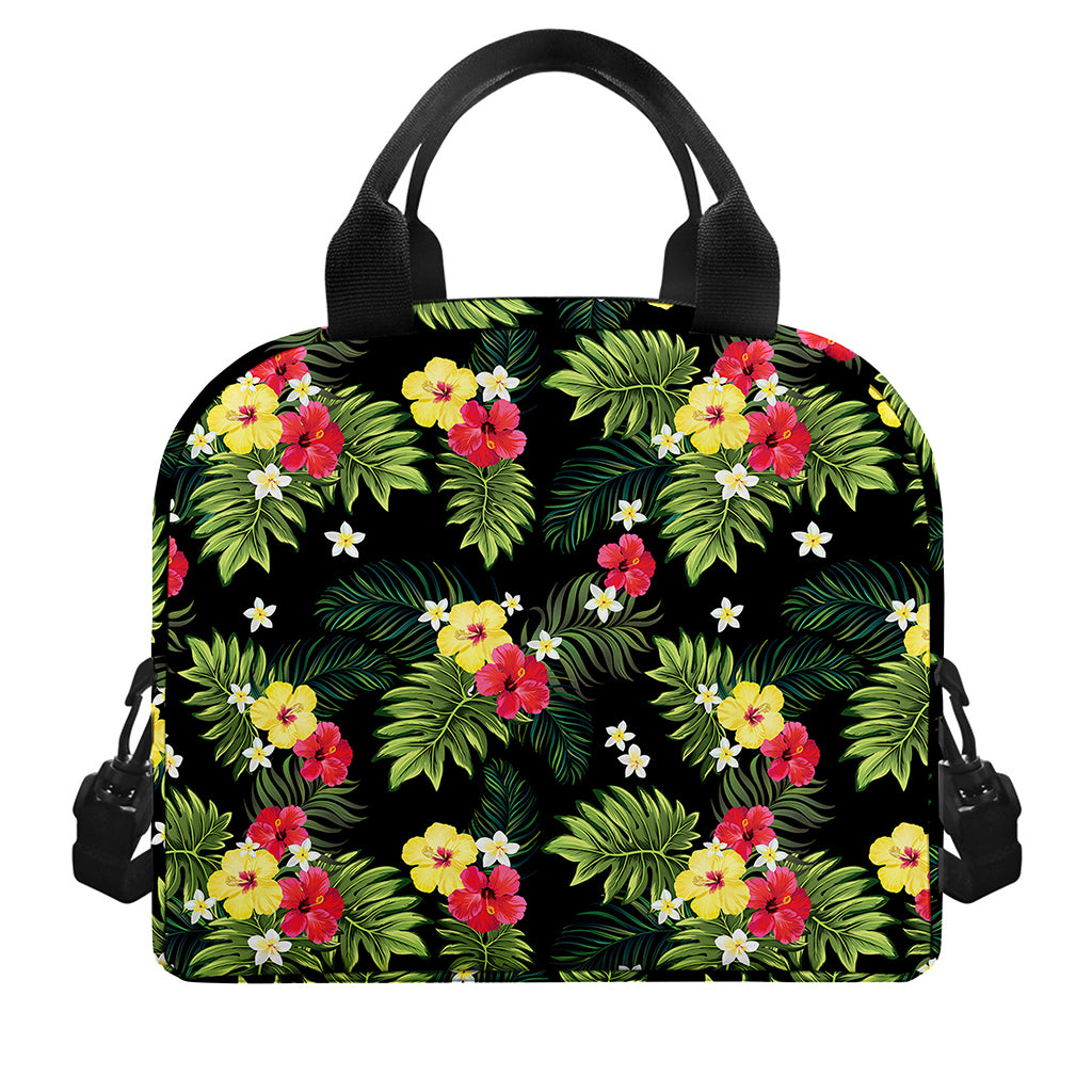 Tropical Hibiscus Aloha Pattern Print Insulated Lunch Bag