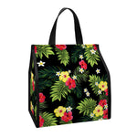 Tropical Hibiscus Aloha Pattern Print Insulated Lunch Tote