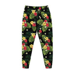 Tropical Hibiscus Aloha Pattern Print Jogger Pants