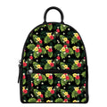 Tropical Hibiscus Aloha Pattern Print Leather Backpack