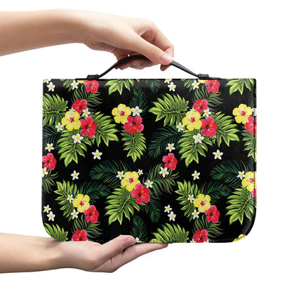 Tropical Hibiscus Aloha Pattern Print Leather Bible Cover