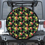 Tropical Hibiscus Aloha Pattern Print Leather Spare Tire Cover