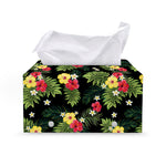 Tropical Hibiscus Aloha Pattern Print Leather Tissue Box Cover