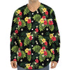 Tropical Hibiscus Aloha Pattern Print Long Sleeve Baseball Jersey