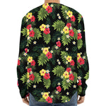 Tropical Hibiscus Aloha Pattern Print Long Sleeve Baseball Jersey