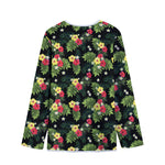 Tropical Hibiscus Aloha Pattern Print Long Sleeve Short Coat