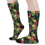 Tropical Hibiscus Aloha Pattern Print Long Socks