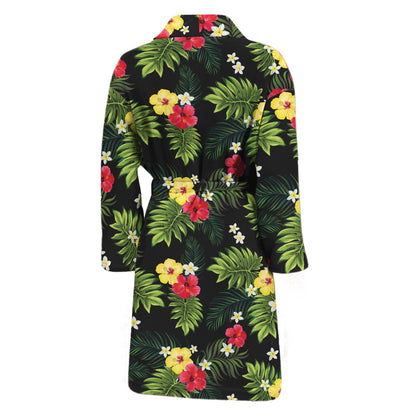 Tropical Hibiscus Aloha Pattern Print Men's Bathrobe