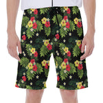 Tropical Hibiscus Aloha Pattern Print Men's Beach Shorts