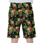 Tropical Hibiscus Aloha Pattern Print Men's Beach Shorts