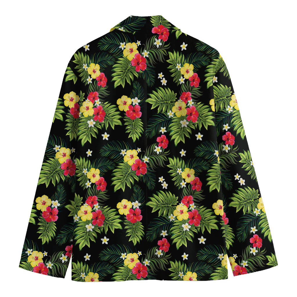 Tropical Hibiscus Aloha Pattern Print Men's Cotton Blazer