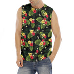 Tropical Hibiscus Aloha Pattern Print Men's Fitness Tank Top