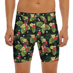 Tropical Hibiscus Aloha Pattern Print Men's Long Boxer Briefs