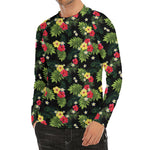 Tropical Hibiscus Aloha Pattern Print Men's Long Sleeve Rash Guard
