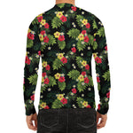 Tropical Hibiscus Aloha Pattern Print Men's Long Sleeve Rash Guard