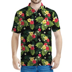 Tropical Hibiscus Aloha Pattern Print Men's Polo Shirt