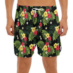 Tropical Hibiscus Aloha Pattern Print Men's Split Running Shorts