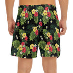 Tropical Hibiscus Aloha Pattern Print Men's Split Running Shorts