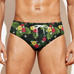 Tropical Hibiscus Aloha Pattern Print Men's Swim Briefs