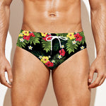 Tropical Hibiscus Aloha Pattern Print Men's Swim Briefs