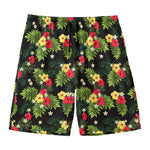 Tropical Hibiscus Aloha Pattern Print Men's Swim Trunks