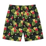 Tropical Hibiscus Aloha Pattern Print Men's Swim Trunks