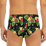 Tropical Hibiscus Aloha Pattern Print Men's Triangle Swim Briefs