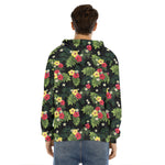 Tropical Hibiscus Aloha Pattern Print Men's Velvet Pullover Hoodie