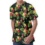 Tropical Hibiscus Aloha Pattern Print Men's Velvet T-Shirt