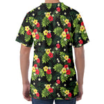 Tropical Hibiscus Aloha Pattern Print Men's Velvet T-Shirt