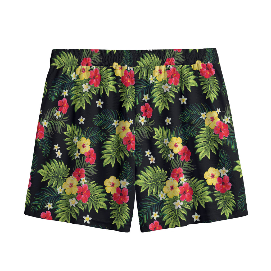 Tropical Hibiscus Aloha Pattern Print Mesh Shorts