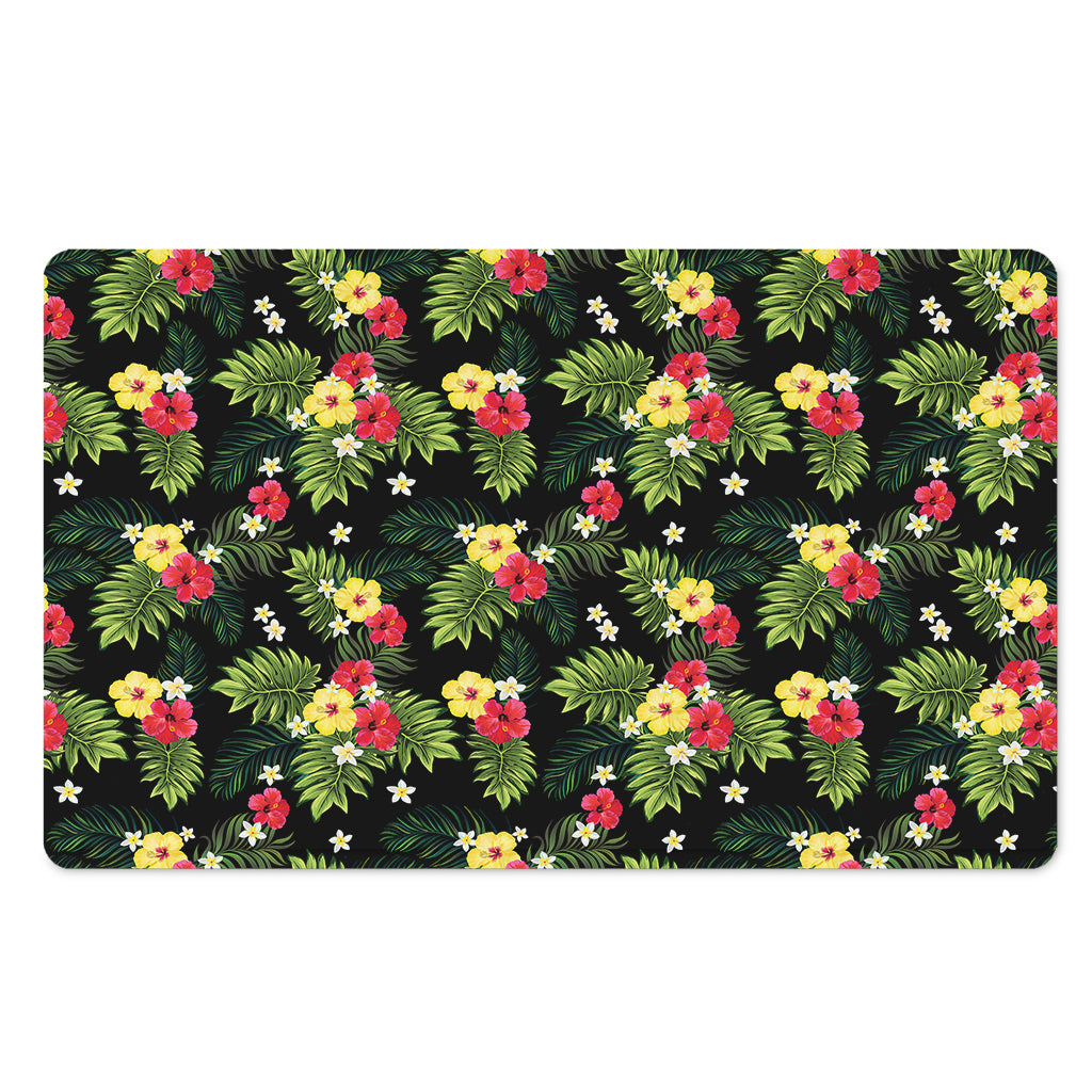 Tropical Hibiscus Aloha Pattern Print Polyester Doormat