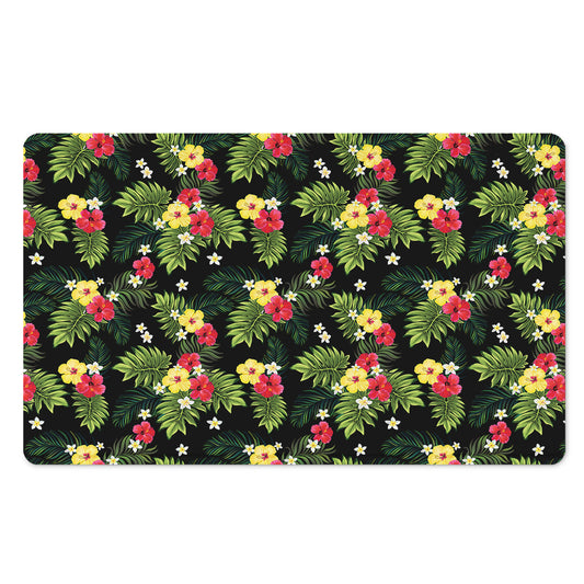 Tropical Hibiscus Aloha Pattern Print Polyester Doormat