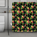 Tropical Hibiscus Aloha Pattern Print Polyester Shower Curtain