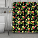 Tropical Hibiscus Aloha Pattern Print Polyester Shower Curtain