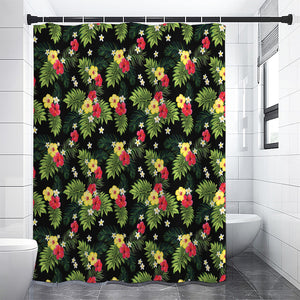 Tropical Hibiscus Aloha Pattern Print Premium Shower Curtain