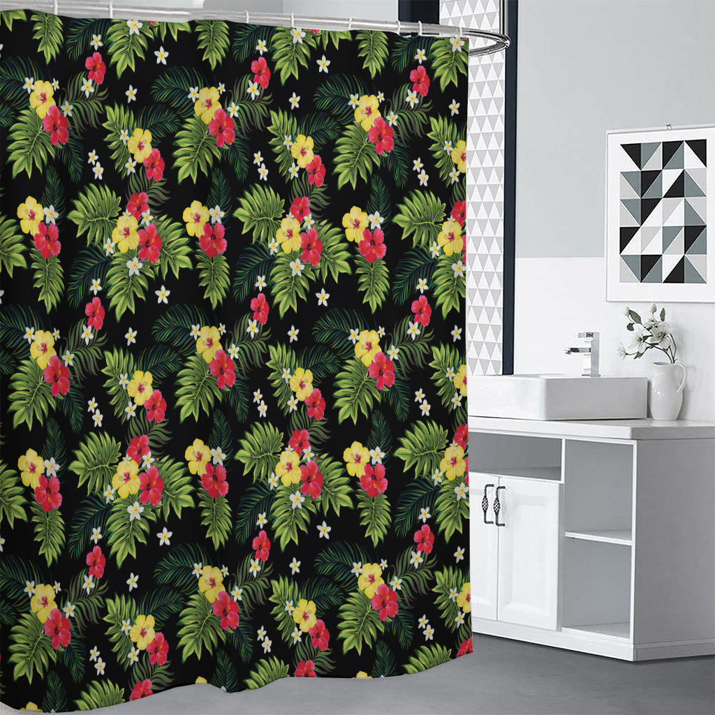 Tropical Hibiscus Aloha Pattern Print Premium Shower Curtain