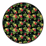 Tropical Hibiscus Aloha Pattern Print Round Floor Mat