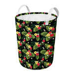 Tropical Hibiscus Aloha Pattern Print Round Laundry Basket