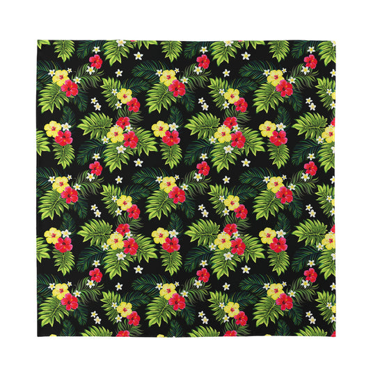 Tropical Hibiscus Aloha Pattern Print Silk Bandana