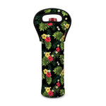 Tropical Hibiscus Aloha Pattern Print Single Neoprene Wine Tote