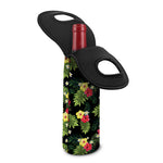 Tropical Hibiscus Aloha Pattern Print Single Neoprene Wine Tote