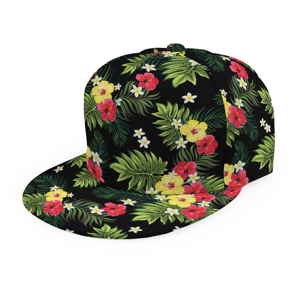 Tropical Hibiscus Aloha Pattern Print Snapback Cap
