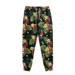 Tropical Hibiscus Aloha Pattern Print Sweatpants