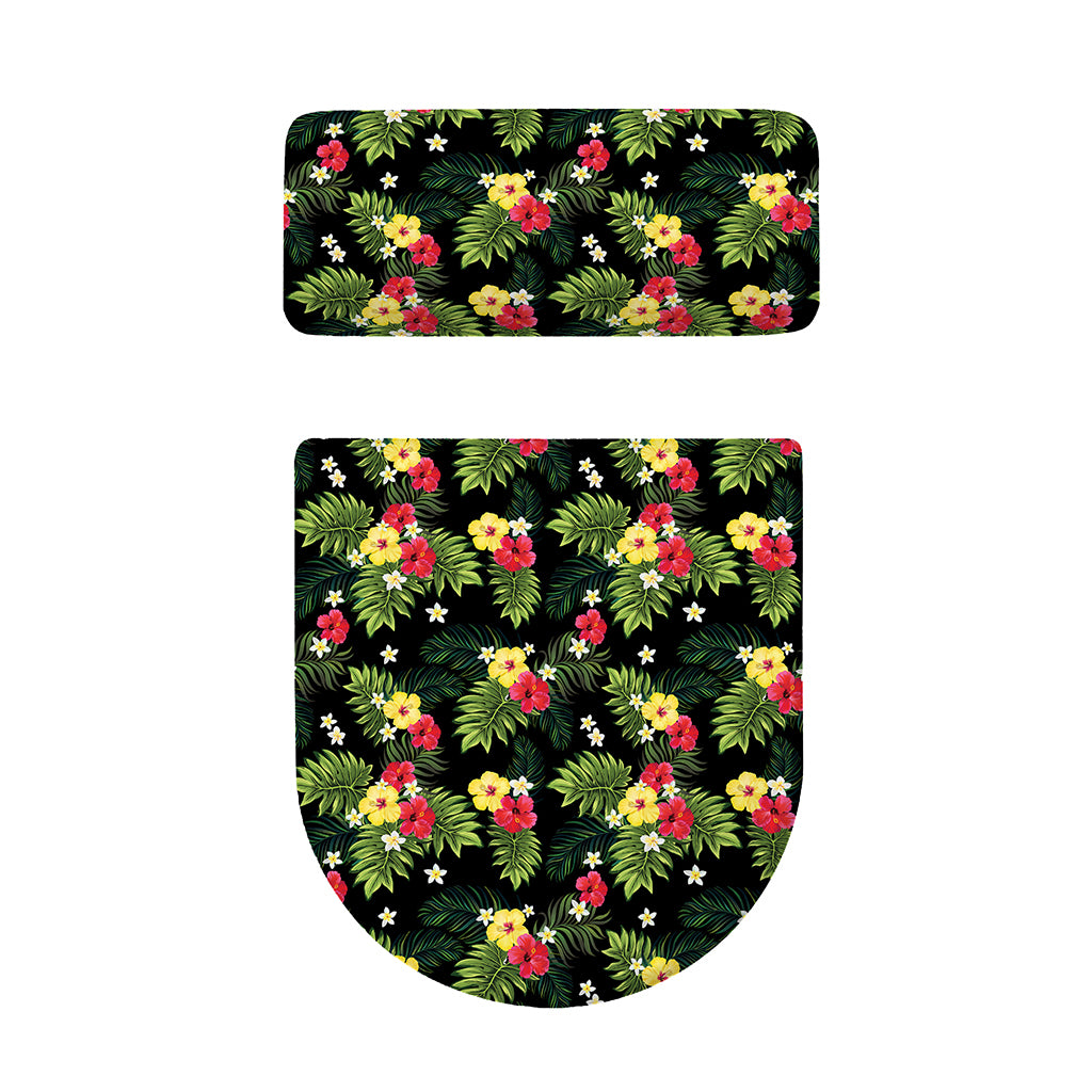 Tropical Hibiscus Aloha Pattern Print Toilet Lid And Tank Cover Set