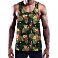 Tropical Hibiscus Aloha Pattern Print Men's Workout Tank Top