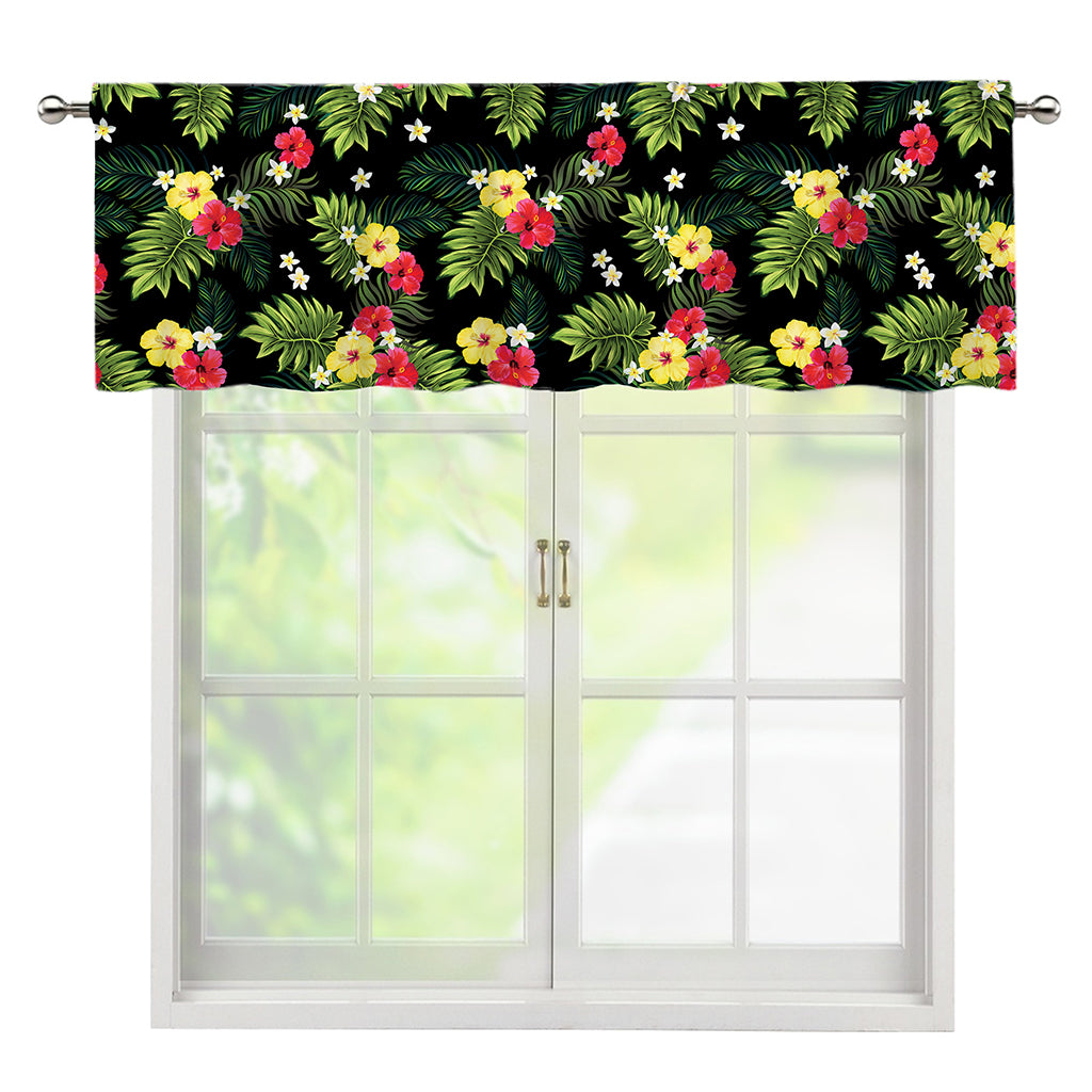 Tropical Hibiscus Aloha Pattern Print Window Valance